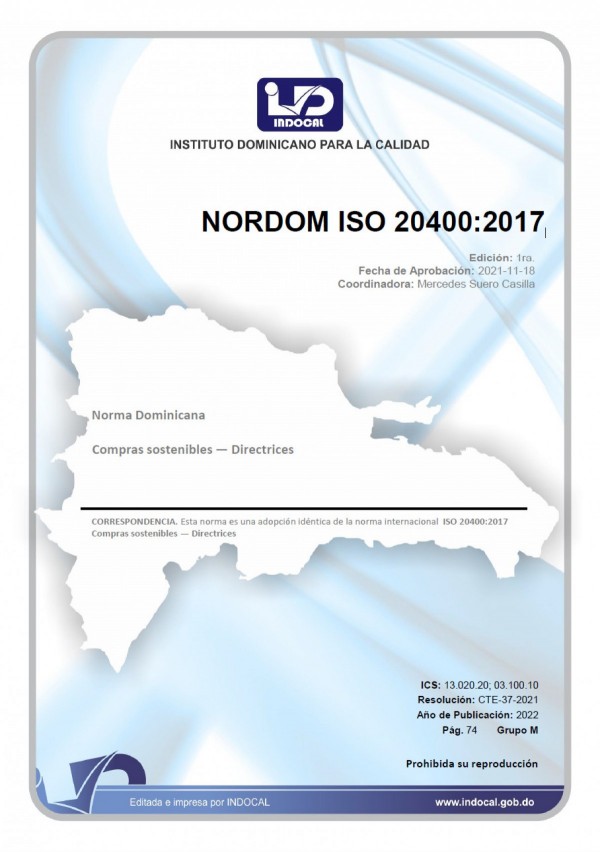 NORDOM ISO 20400:2017 - COMPRAS SOSTENIBLES - DIRECTRICES.