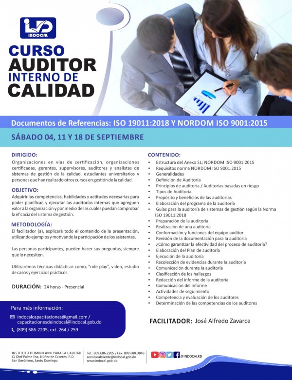CAIC - AUDITOR INTERNO DE CALIDAD ISO 9001:2015