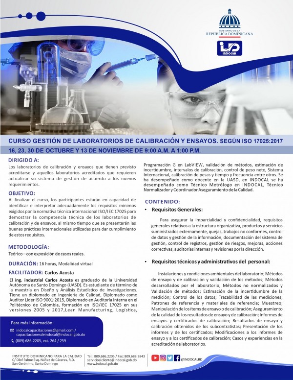CGLCE - GESTIÓN DE LABORATORIOS DE CALIBRACIÓN Y ENSAYOS. SEGÚN ISO 17025:2017