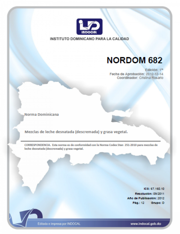 NORDOM 682	- MEZCLAS DE LECHE DESNATADA (DESCREMADA) Y GRASA VEGETAL
