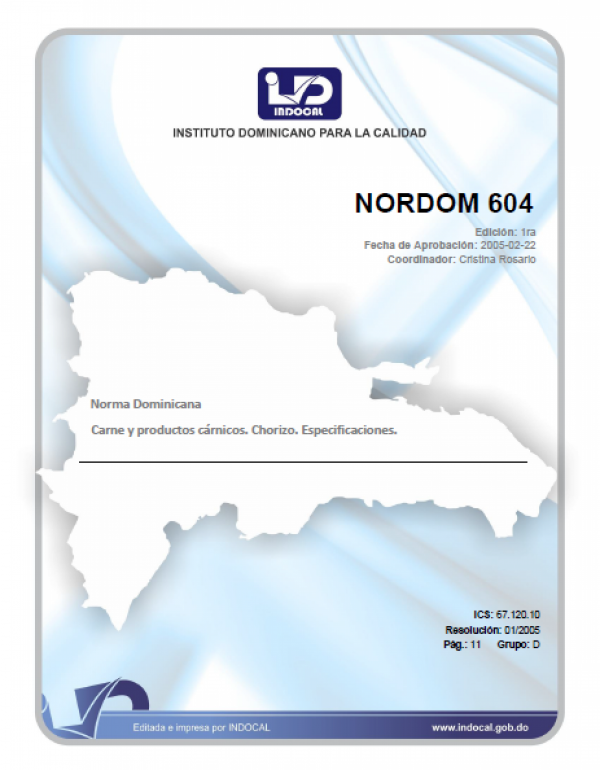 NORDOM 604	- CHORIZO – ESPECIFICACIONES (1RA REV. 2019)